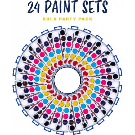 Water color Paint Set for Kids - Bulk Watercolor Paint Set of 24 - Washable Watercolor Paints in 12 Colors - Ideal Fun and Le...