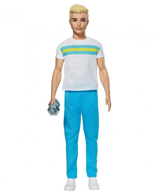 Ken 60th Anniversary Doll 2 in Throwback Workout Look with T-Shirt Athleisure Pants Sneakers & Hand Weight Kids 3 to 8 Years ...