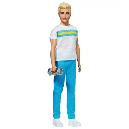 Ken 60th Anniversary Doll 2 in Throwback Workout Look with T-Shirt Athleisure Pants Sneakers & Hand Weight Kids 3 to 8 Years ...