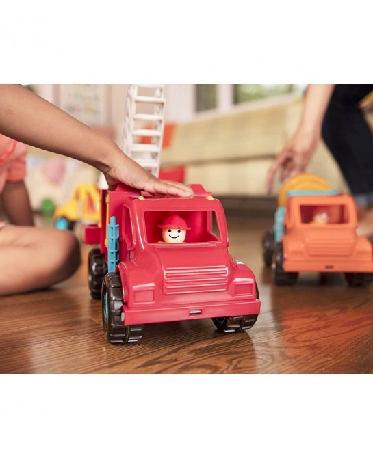 Fire Engine Truck with Working Movable Parts & 2 Firefighters Figurines - Toy Trucks For Toddlers 18M+ Red $18.89 Kids' Play ...