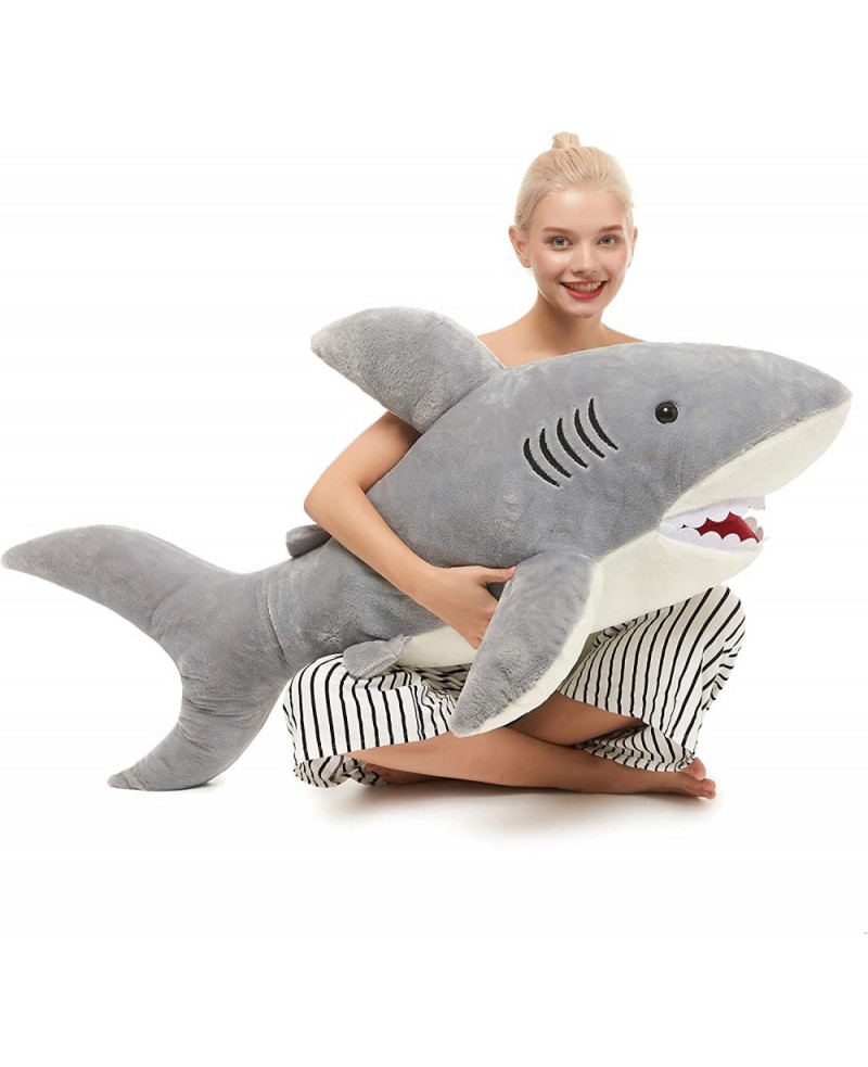 Giant Shark Stuffed Animal Giant Stuffed Shark Plush 51" Large Shark Plush Pillow Toy Gift for Kids Girlfriend Gray $76.64 Ki...