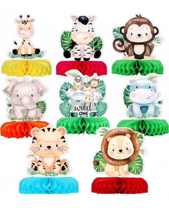 Safari Party Centerpieces for Tables 8Pcs Jungle Wild One Birthday Table Centerpiece Decorations Zoo Party Animal Theme Birth...