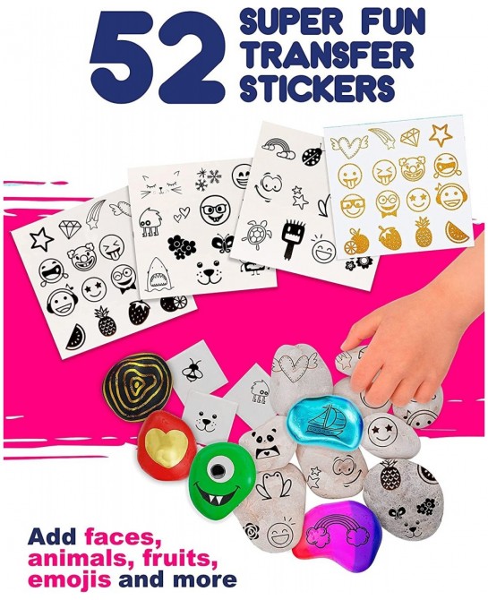 Li'l Gen Rock Painting Kit for Kids and Mini Ceramic Tile Painting Kit - Arts and Crafts for Kids Ages 6-12 - DIY Craft Kits ...