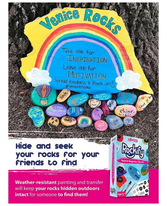 Li'l Gen Rock Painting Kit for Kids and Mini Ceramic Tile Painting Kit - Arts and Crafts for Kids Ages 6-12 - DIY Craft Kits ...
