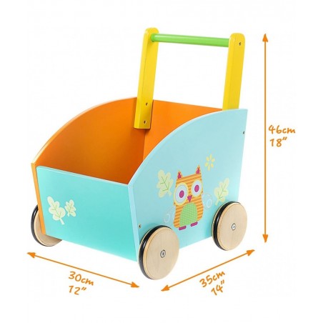 Baby Walker Kid Shopping Cart Walker Push Toy for 1-3 Years Old Infant Wooden Walker Sit to Stand Learning Walker Toddler Out...