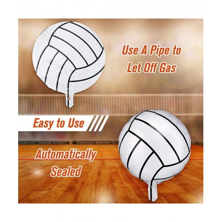 6 Pieces 18 Inches Volleyball Balloons Foil Mylar Volleyball Balloons Aluminum Foil Balloons for Birthday Party Sports Themed...