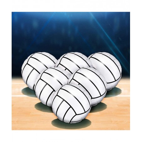 6 Pieces 18 Inches Volleyball Balloons Foil Mylar Volleyball Balloons Aluminum Foil Balloons for Birthday Party Sports Themed...