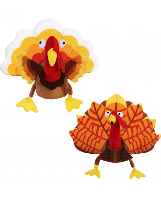 2 Pack Turkey Sitting Hats Silly for Thanksgiving Night Event Dress-up Party Thanksgiving Decoration Role Play Carnival Cospl...