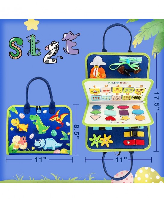 Busy Board Montessori Toys for Toddler Sensory Activity Board for Preschool Educational Learning Toys Toddler Travel Toys for...
