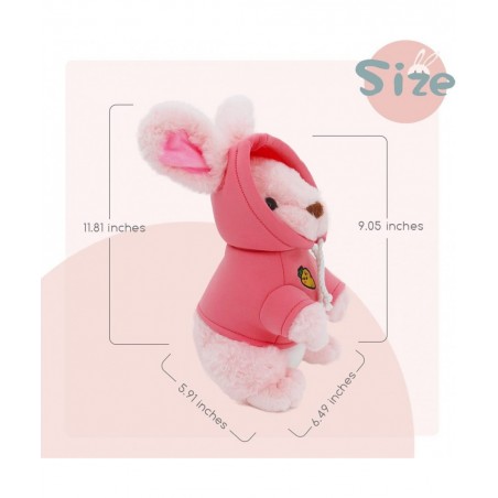 Bunny Stuffed Animal 13.8 Inch Height Weighted Plush Hoodie Rabbit Toy Exclusive Easter Gift Huggable Baby Plushible for Kids...