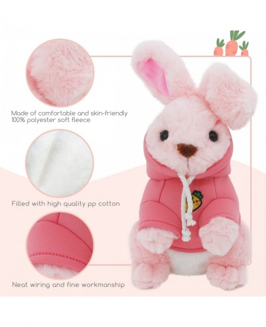 Bunny Stuffed Animal 13.8 Inch Height Weighted Plush Hoodie Rabbit Toy Exclusive Easter Gift Huggable Baby Plushible for Kids...