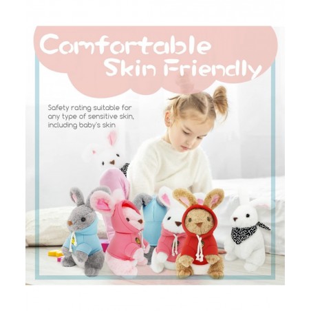 Bunny Stuffed Animal 13.8 Inch Height Weighted Plush Hoodie Rabbit Toy Exclusive Easter Gift Huggable Baby Plushible for Kids...