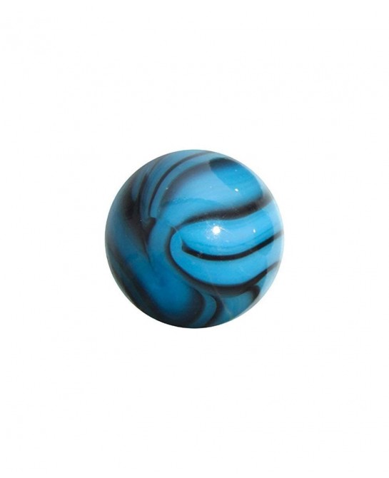 Large 2" (50mm) Dinosaur Egg Toe Breaker Blue on Blue Swirl Glass Marble w/Stand $18.15 Dice & Marble Games