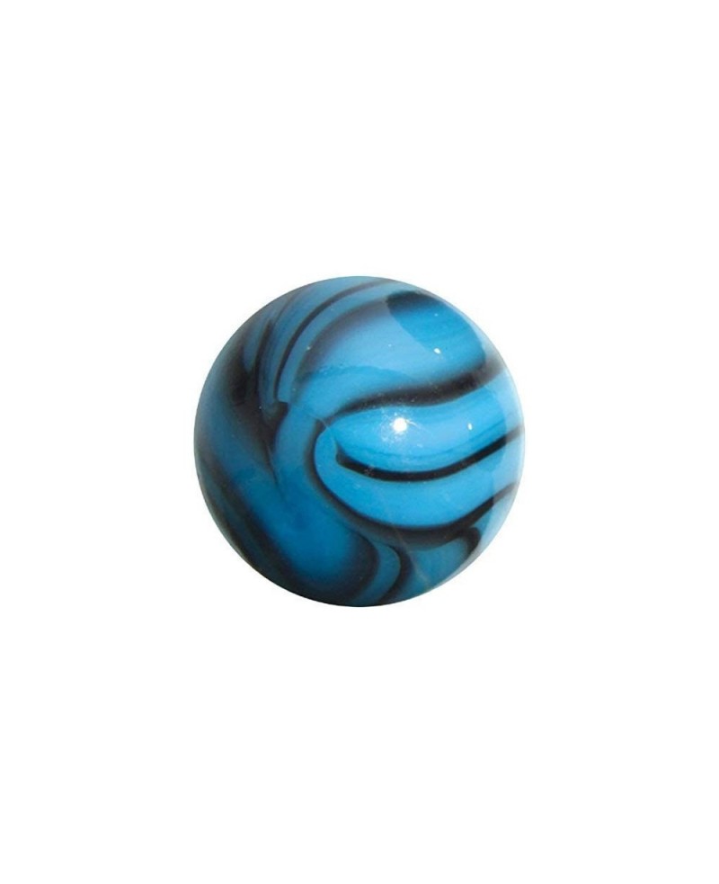 Large 2" (50mm) Dinosaur Egg Toe Breaker Blue on Blue Swirl Glass Marble w/Stand $18.15 Dice & Marble Games