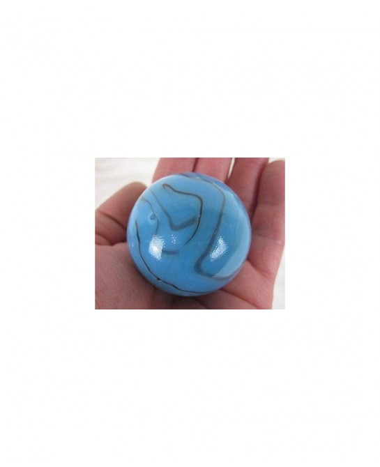 Large 2" (50mm) Dinosaur Egg Toe Breaker Blue on Blue Swirl Glass Marble w/Stand $18.15 Dice & Marble Games