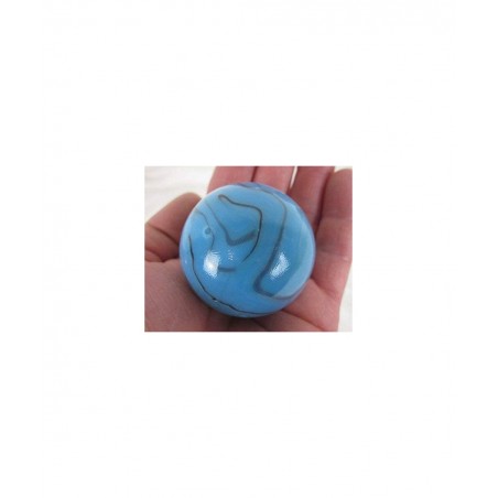 Large 2" (50mm) Dinosaur Egg Toe Breaker Blue on Blue Swirl Glass Marble w/Stand $18.15 Dice & Marble Games