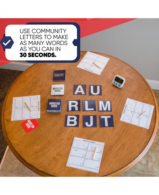 Words for Nerds - Competitive Word Building Card Game Ultimate Board Game for Word Lovers Perfect for a Party or Game Night w...