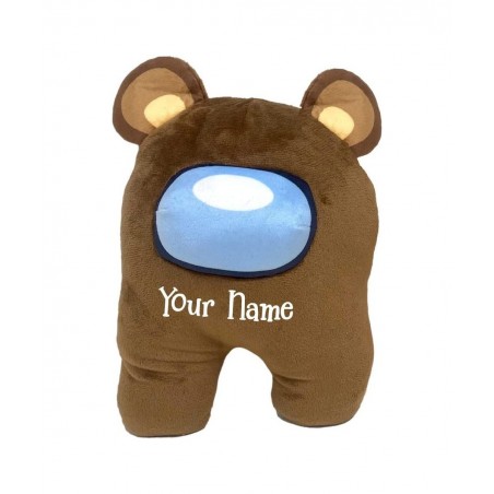 Personalized Among Us Plush - Brown Bear Character Stuffed Keepsake with Custom Name $34.88 Stuffed Animals & Teddy Bears