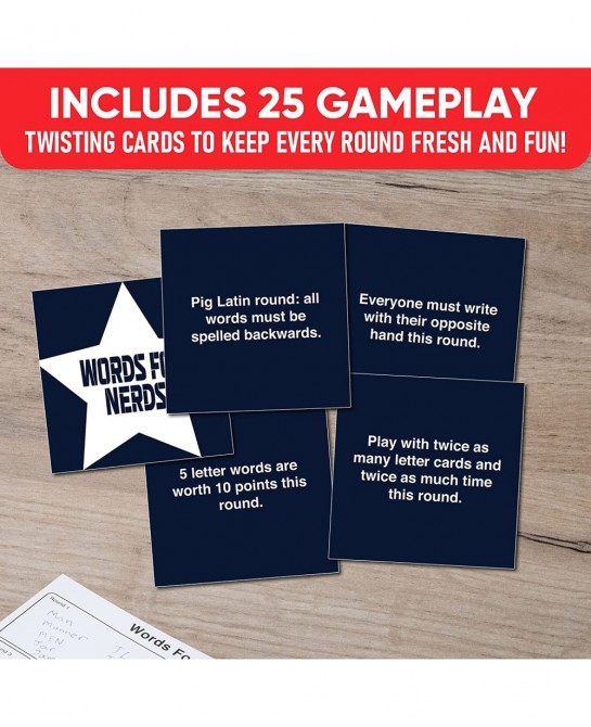 Words for Nerds - Competitive Word Building Card Game Ultimate Board Game for Word Lovers Perfect for a Party or Game Night w...