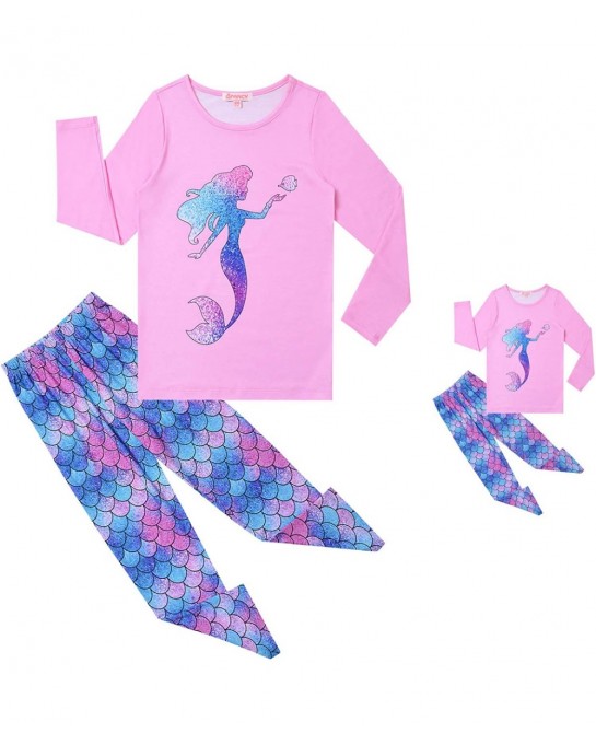 QPANCY Matching Girls&Dolls Pjs Set Kids Pajamas Long Sleeve Fall Winter Sleepwear $48.44 Dolls