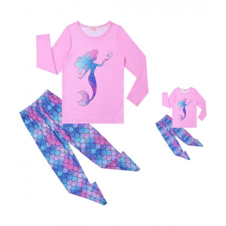 QPANCY Matching Girls&Dolls Pjs Set Kids Pajamas Long Sleeve Fall Winter Sleepwear $48.44 Dolls