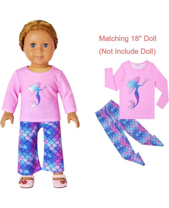 QPANCY Matching Girls&Dolls Pjs Set Kids Pajamas Long Sleeve Fall Winter Sleepwear $48.44 Dolls
