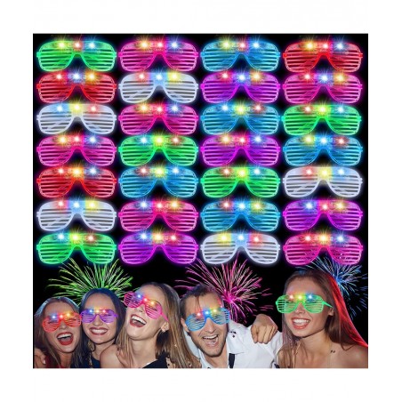 50PCS Led Light Up Glasses 6 Colors Glow Party Favors LED Neon Glow Glasses Glow in The Dark Party Supplies Led Glasses Rave ...