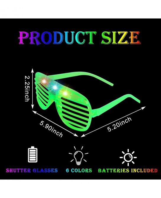 50PCS Led Light Up Glasses 6 Colors Glow Party Favors LED Neon Glow Glasses Glow in The Dark Party Supplies Led Glasses Rave ...