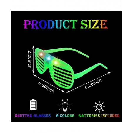 50PCS Led Light Up Glasses 6 Colors Glow Party Favors LED Neon Glow Glasses Glow in The Dark Party Supplies Led Glasses Rave ...