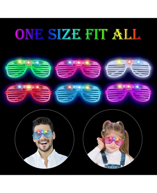 50PCS Led Light Up Glasses 6 Colors Glow Party Favors LED Neon Glow Glasses Glow in The Dark Party Supplies Led Glasses Rave ...