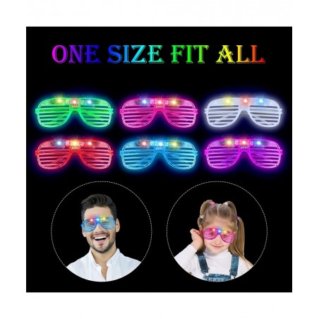 50PCS Led Light Up Glasses 6 Colors Glow Party Favors LED Neon Glow Glasses Glow in The Dark Party Supplies Led Glasses Rave ...