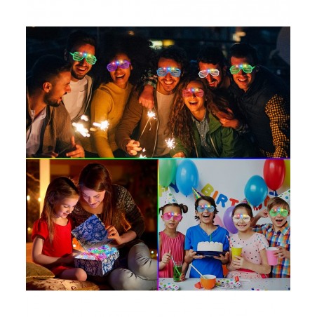 50PCS Led Light Up Glasses 6 Colors Glow Party Favors LED Neon Glow Glasses Glow in The Dark Party Supplies Led Glasses Rave ...