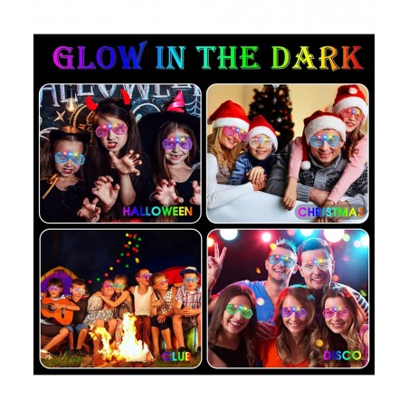 50PCS Led Light Up Glasses 6 Colors Glow Party Favors LED Neon Glow Glasses Glow in The Dark Party Supplies Led Glasses Rave ...