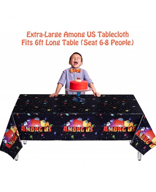 Among US Tablecloth Extra-Large 52”x90” Disposable Video US Table Cover Ideal for Birthday Party Supplies Decoration $16.88 K...
