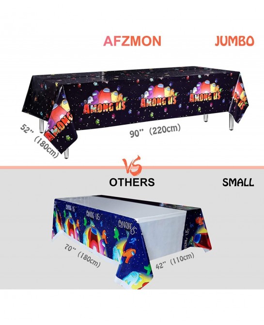 Among US Tablecloth Extra-Large 52”x90” Disposable Video US Table Cover Ideal for Birthday Party Supplies Decoration $16.88 K...