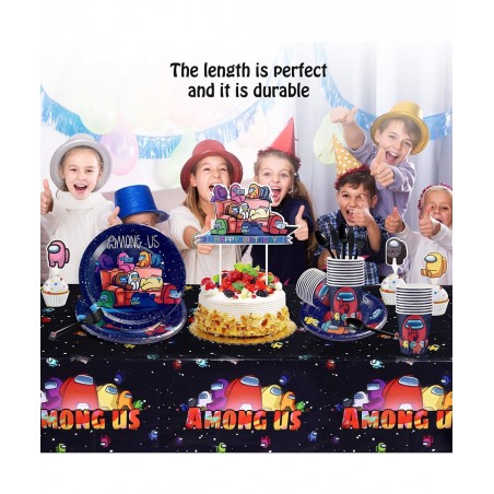 Among US Tablecloth Extra-Large 52”x90” Disposable Video US Table Cover Ideal for Birthday Party Supplies Decoration $16.88 K...