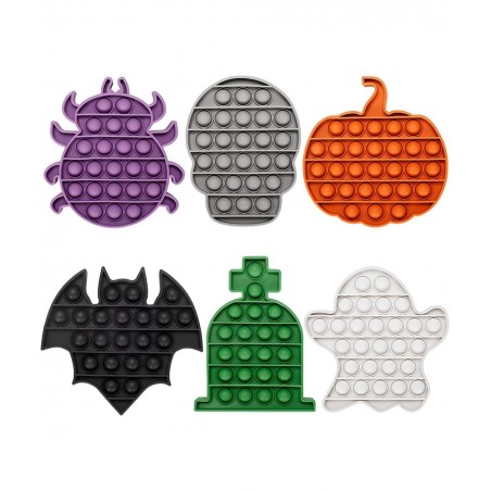 6 Pack Halloween Sensory Gift Toys Push It Bubble Stress Relief Toys for Kids Girls Boys Halloween Party Favors Treat Bags Tr...