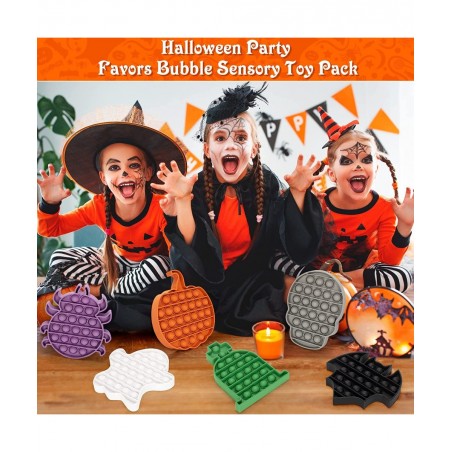 6 Pack Halloween Sensory Gift Toys Push It Bubble Stress Relief Toys for Kids Girls Boys Halloween Party Favors Treat Bags Tr...