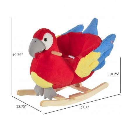 Kids Ride-On Rocking Horse Toy Parrot Style Rocker with Fun Music & Soft Plush Fabric for Children 18-36 Months $115.45 Rocki...