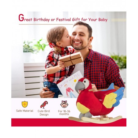 Kids Ride-On Rocking Horse Toy Parrot Style Rocker with Fun Music & Soft Plush Fabric for Children 18-36 Months $115.45 Rocki...