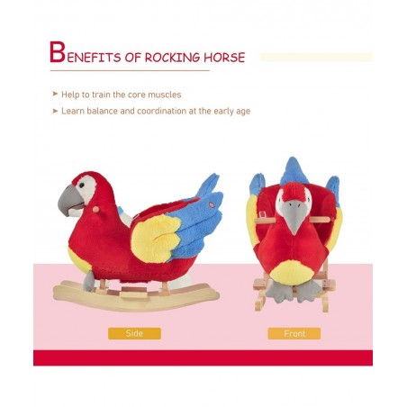 Kids Ride-On Rocking Horse Toy Parrot Style Rocker with Fun Music & Soft Plush Fabric for Children 18-36 Months $115.45 Rocki...
