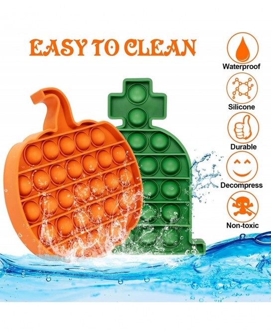 6 Pack Halloween Sensory Gift Toys Push It Bubble Stress Relief Toys for Kids Girls Boys Halloween Party Favors Treat Bags Tr...