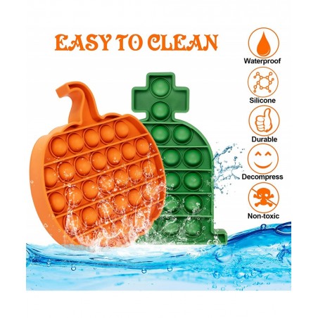 6 Pack Halloween Sensory Gift Toys Push It Bubble Stress Relief Toys for Kids Girls Boys Halloween Party Favors Treat Bags Tr...