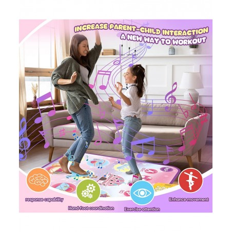 Electronic Dance Mats for Kids Ages 3-12 Princess Castle Themed Dance Play Mat Dance Pad Music Games with 9 Challenge Levels ...