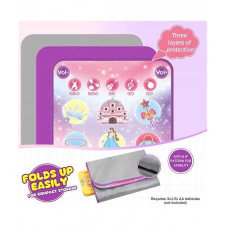 Electronic Dance Mats for Kids Ages 3-12 Princess Castle Themed Dance Play Mat Dance Pad Music Games with 9 Challenge Levels ...