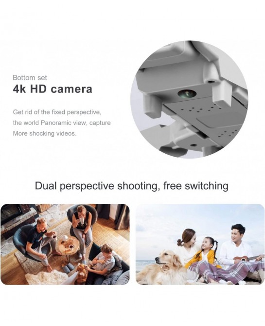 Mini Drone with Dual Camera for Adults KK5 WiFi FPV Drone with 4K HD Camera RC Quadcopter with 360° Flip Gesture Photo/Video ...