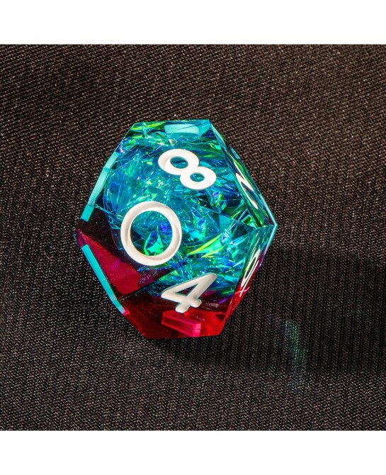 Resin DND Dice Set DD RPG Role Playing Gaming Sharp Edges Polyhedral 7 Pcs Translucent D and for Dungeons Dragons with Gift B...