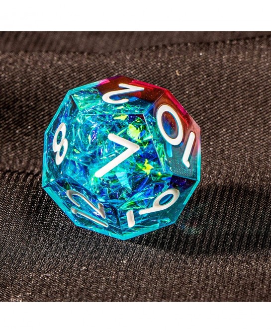 Resin DND Dice Set DD RPG Role Playing Gaming Sharp Edges Polyhedral 7 Pcs Translucent D and for Dungeons Dragons with Gift B...