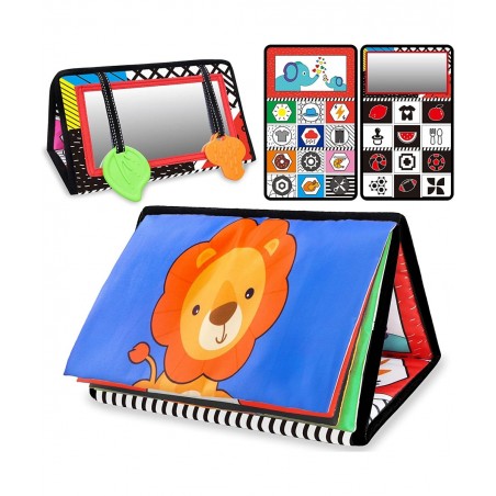 Baby Mirror Tummy Time Toys 0-3-6-12 Months Montessori Infant Toys for Brain Development High Contrast Black and White Baby S...