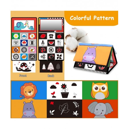 Baby Mirror Tummy Time Toys 0-3-6-12 Months Montessori Infant Toys for Brain Development High Contrast Black and White Baby S...